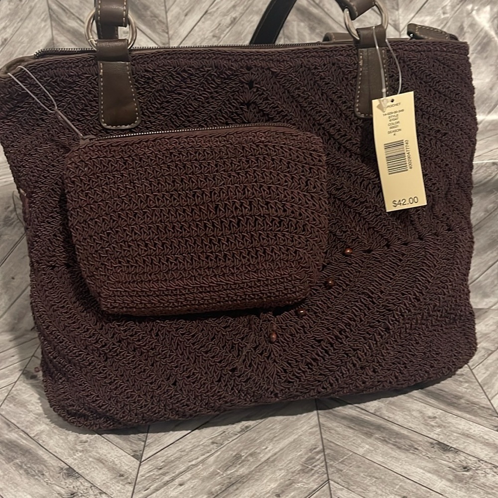 Amanda Smith Brown Woven Tote Bag - Picture 10 of 10